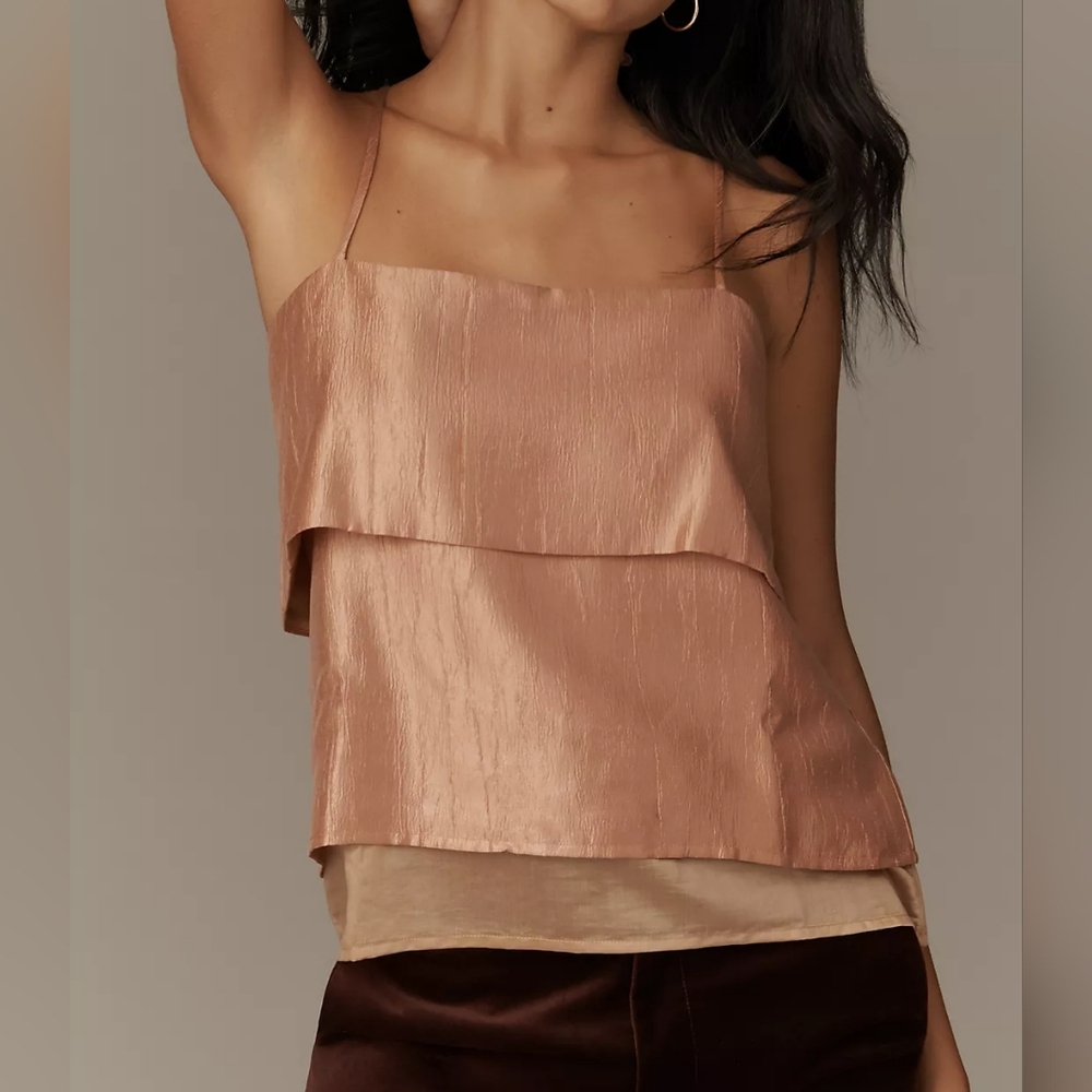 NWT ANTHRO | $98 Blue Tassel Tiered Cami